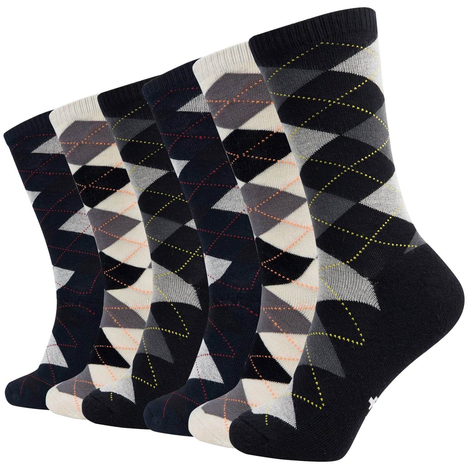 Design Bamboo Crew Argyle Dress Socks Cushioned, 6 Pairs - md-diab